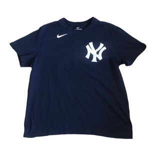 NY Yankees Baseball LeMahieu Nike Short Sleeve Blue Tee Shirt Sz L